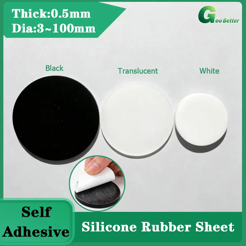 Kaico 3-100mm Translucent/White/Black Self Adhesive Anti Slip Silicone Rubber Bumper Pads Furniture Cabinet Feet Pad Mat