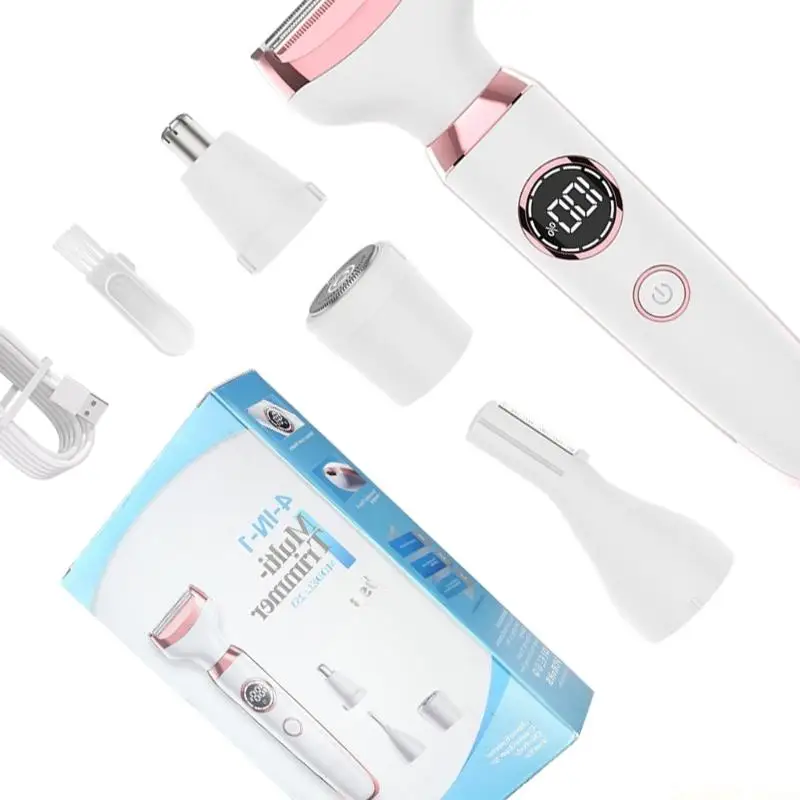 D0AB Women's Hair Remover R Rounded Head Gentle Touch Distance Screen Fast Shaving LED Battery Type C Charging Feature For