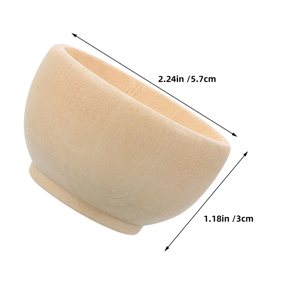10Pcs Unfinished Wood Miniature Bowls Natural DIY Painting Art Craft Kits for Kids Fine Motor Skills Development Home Decor