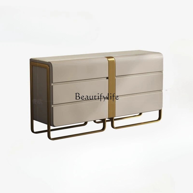 

Light luxury high-end TV cabinet integrated storage bedroom bedside cabinet