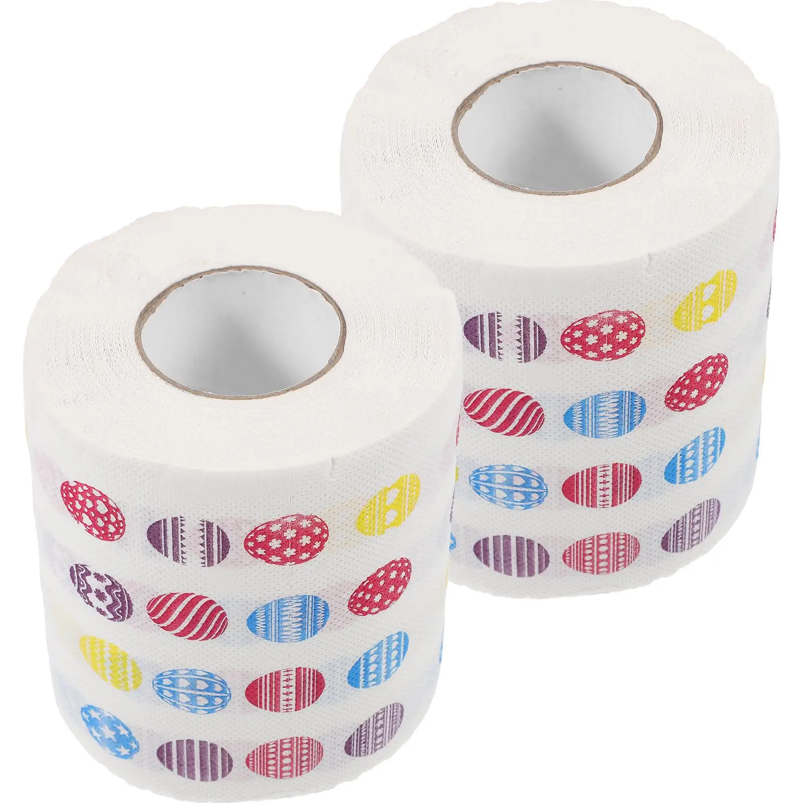 2-Rollen eierbedrucktes Toilettenpapier, bedrucktes Toilettenpapier, weiches, dekoratives Badezimmerpapier, reisefreundliches Reinigungsmittel