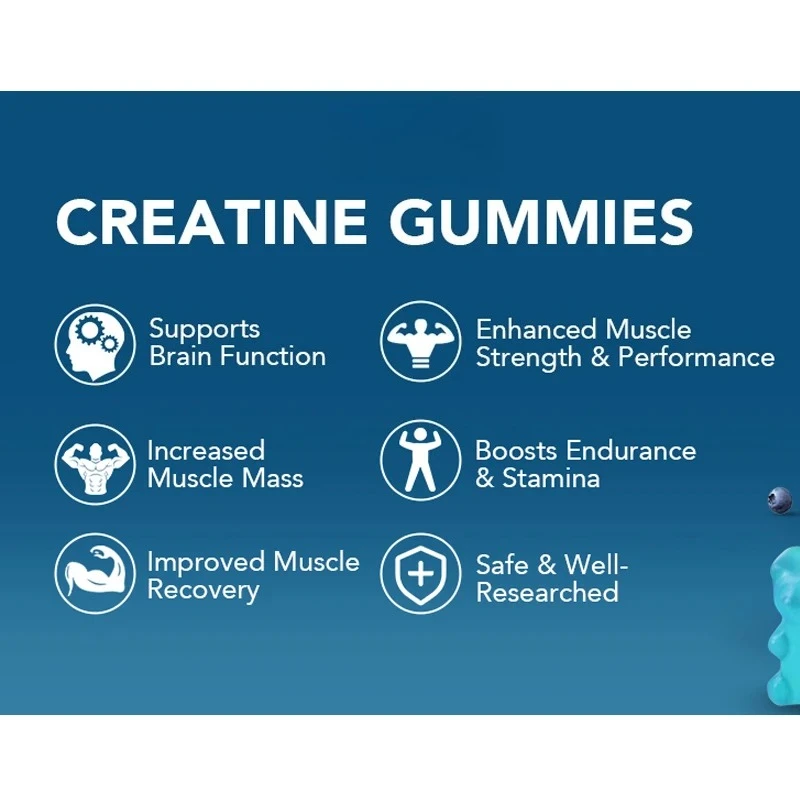 Creatine HCL gummies 2000mg - promote strength and recovery - easy to take, suitable for athletes and fitness enthusiasts