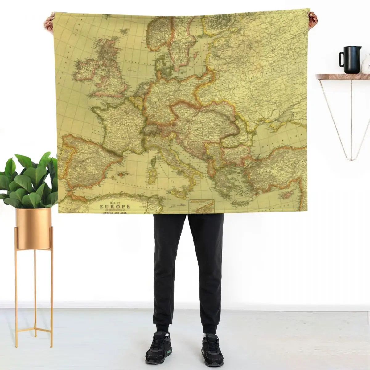 Vintage Map Of Europe 1915 Rare Map Of Europe Europe Vintage Map Vintage Throw Blanket funny gift For Sofa Thin Blankets