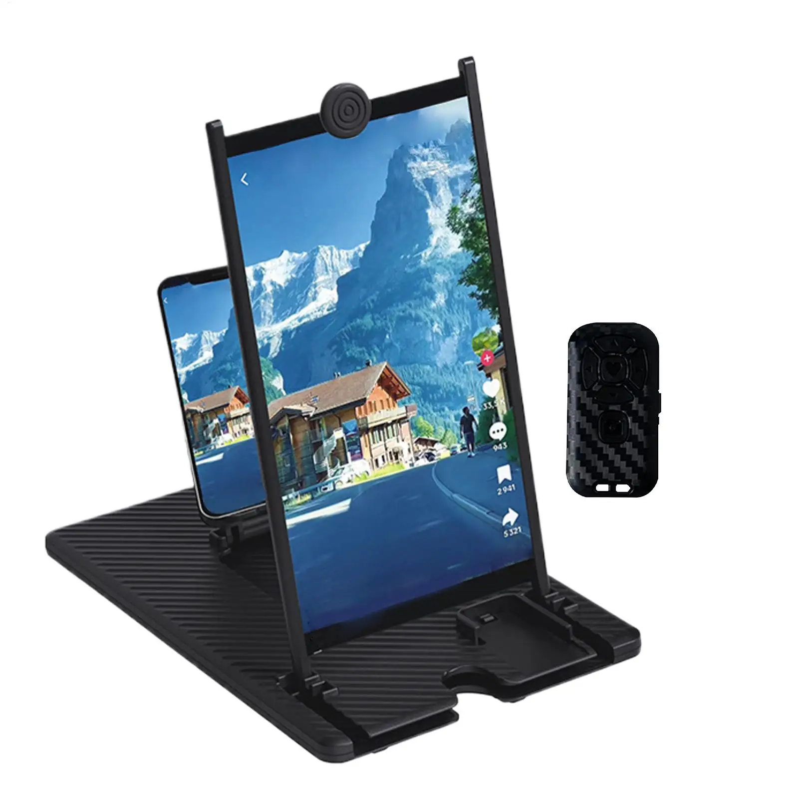 Lupa de pantalla de 12/14 pulgadas 3D HD, lupa para teléfono móvil, pantalla de proyector, soporte plegable con Control remoto inalámbrico