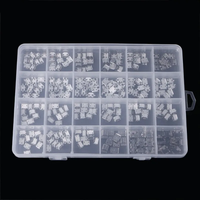 240 Pcs 24 Models Micro USB Connector Socket Jack For MP3/4/5 Lenovo ZTE Huawei