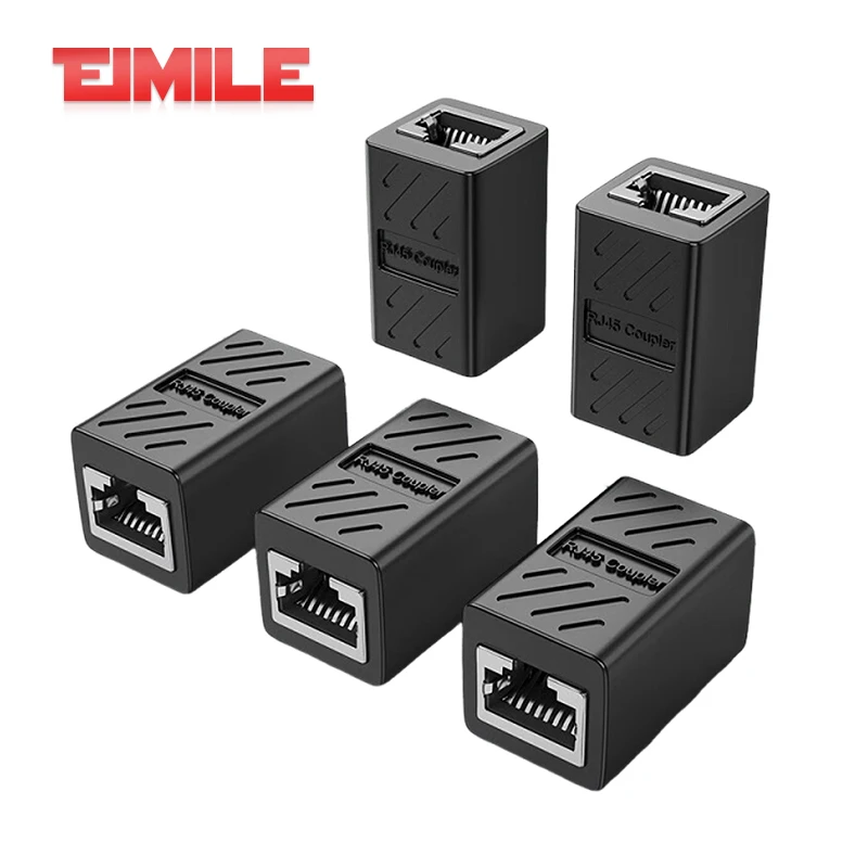 Cat6A Ethernet Cable Straight-through Connector RJ45 Broadband Network Dual-channel Crystal Head Adapter Coupler Shield Adapter