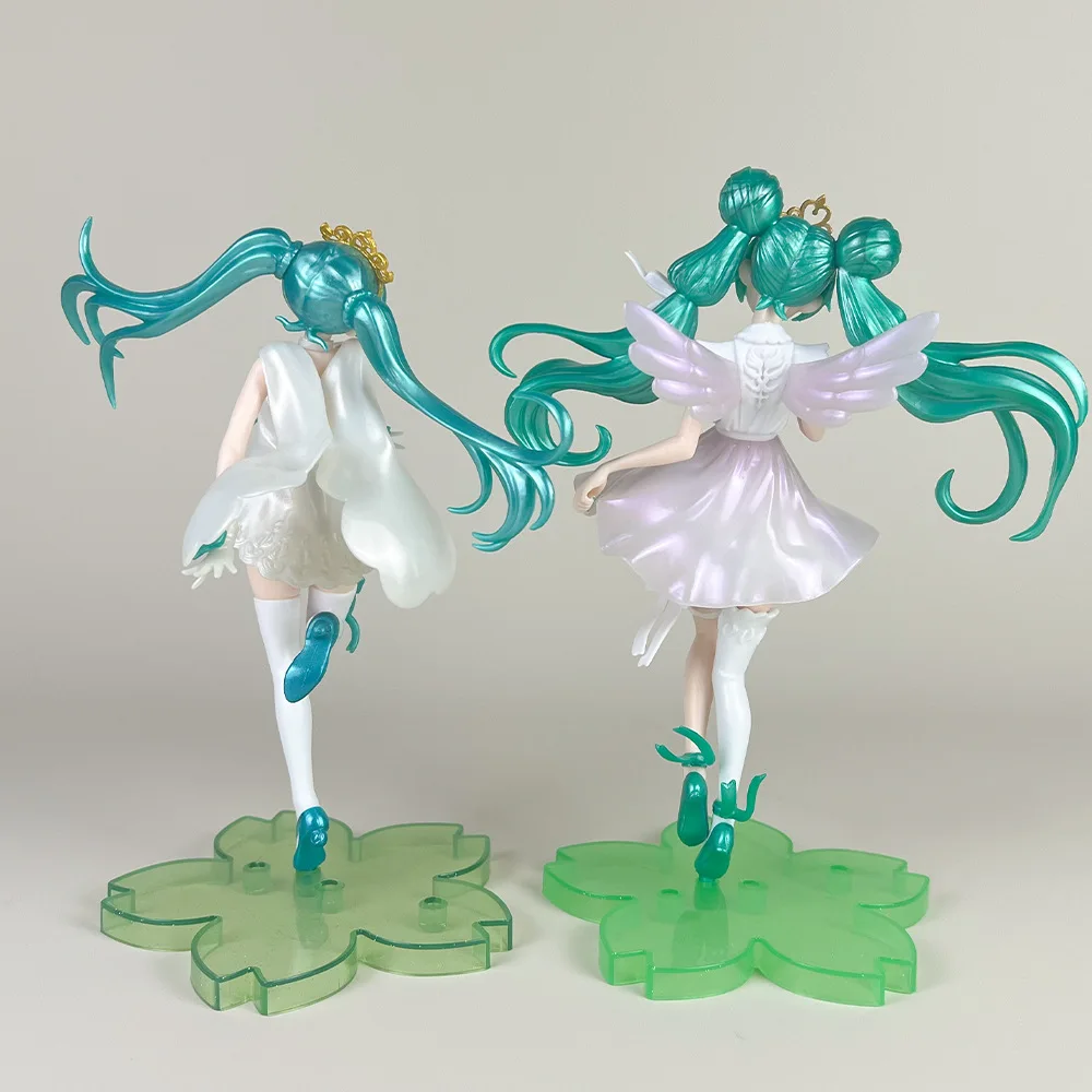 21CM Hatsune Miku Anime 15th Anniversary White Dress Angel Model Toy Sakura Base Gift Collection Aciton Figure PVC Boxed