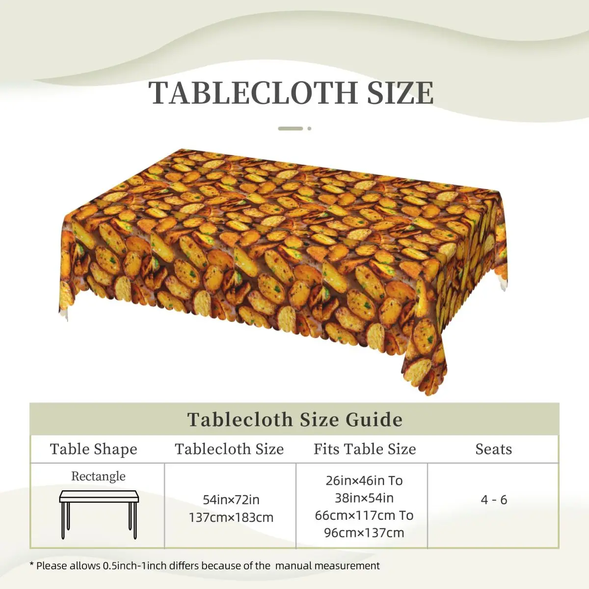 I Don't Know I'm Just A Potato Potato Customized Rectangular Tablecloth Waterproof Table Cover for Dining Events Table Cloth