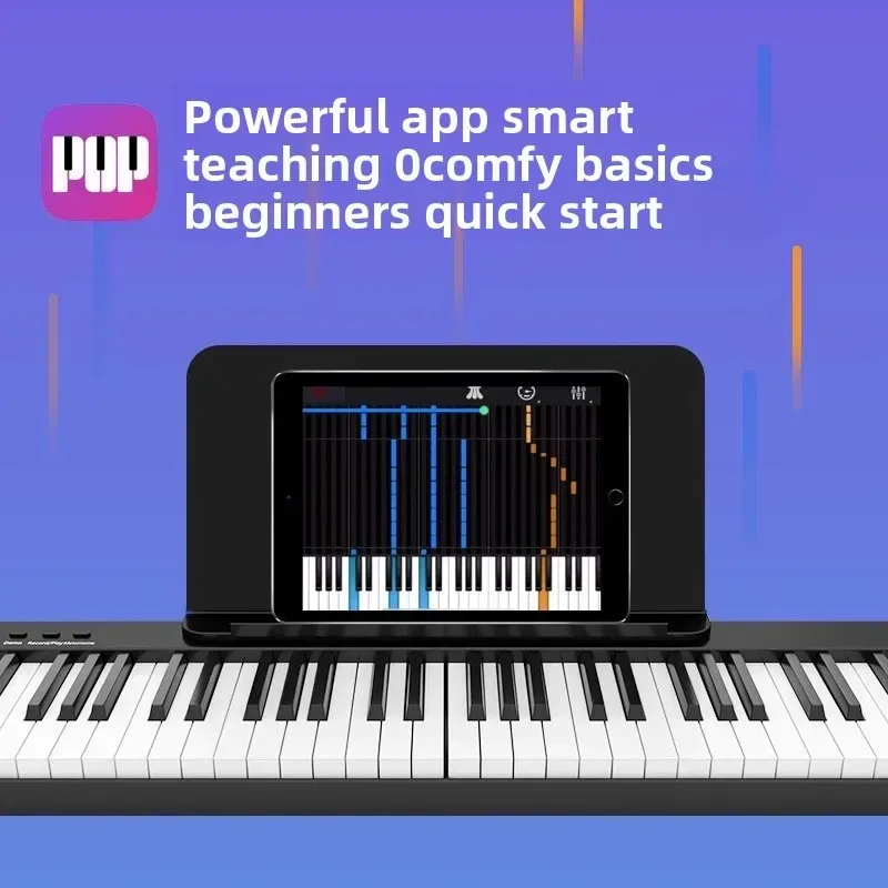 Foldable 88-Key Electronic Piano Portable Adult Beginner Practice Entry-level Instrument for Preschool Teachers