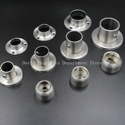 So strong 19 22 25 32 38 51mm stainless steel tube pipe support Wardrobe clothes rail flange Balcony fixed DIY drying rack base
