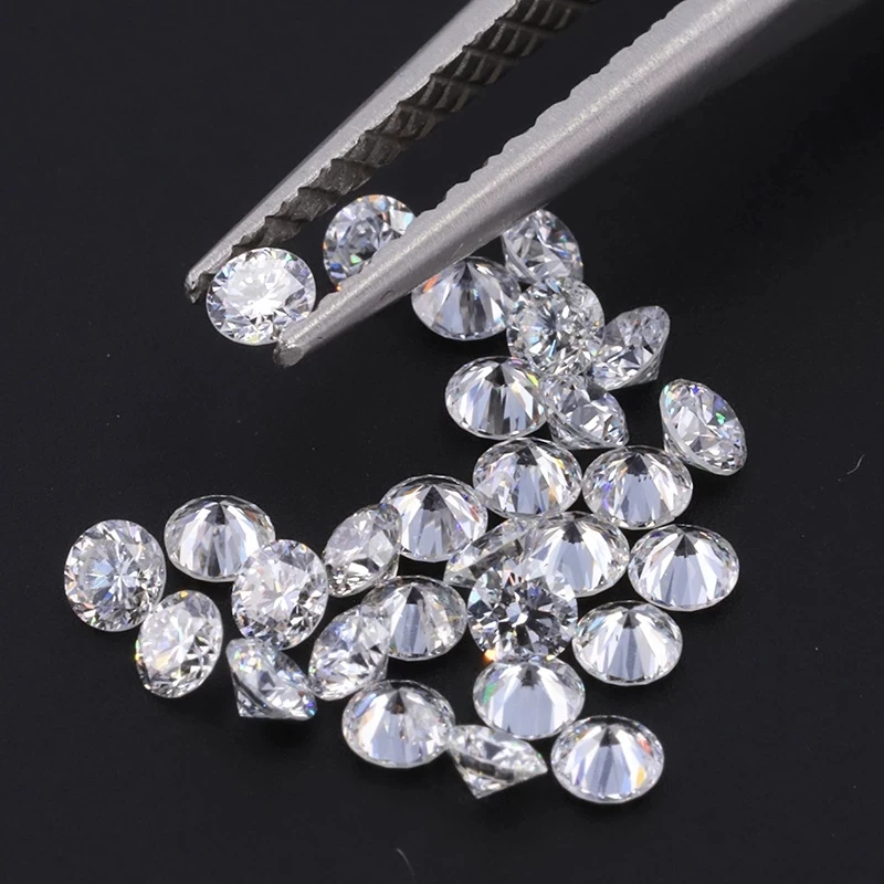 200pcs 0.8~2.9mm GH EF D Color Round Cut Lab Grown Loose Moissanite Stone Test Positive (Without Certificate)