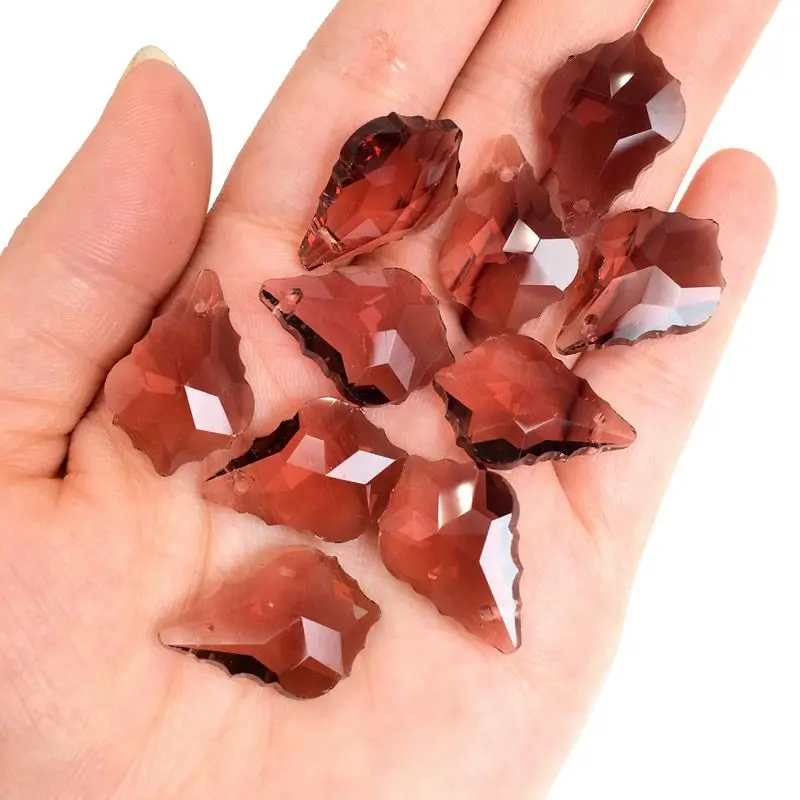 Großhandel 10 Stück Mehrfarbige Doppelseitige Kristallglas Ahornblatt Lose Abstandsperlen DIY Ohrringe Halskette Anhänger Schmuck Geschenke – Detail 11