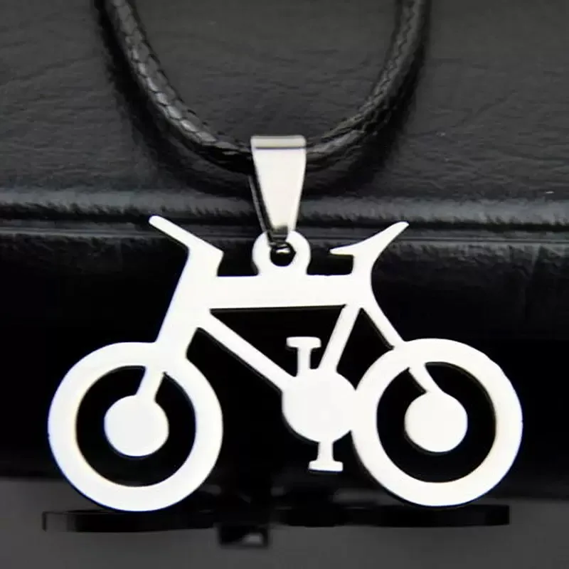1 Stück Edelstahl Fahrrad Anhänger Halskette Punk Rock Hip-Hop Musik Schmuck Trendiges Geschenk für Männer und Frauen
