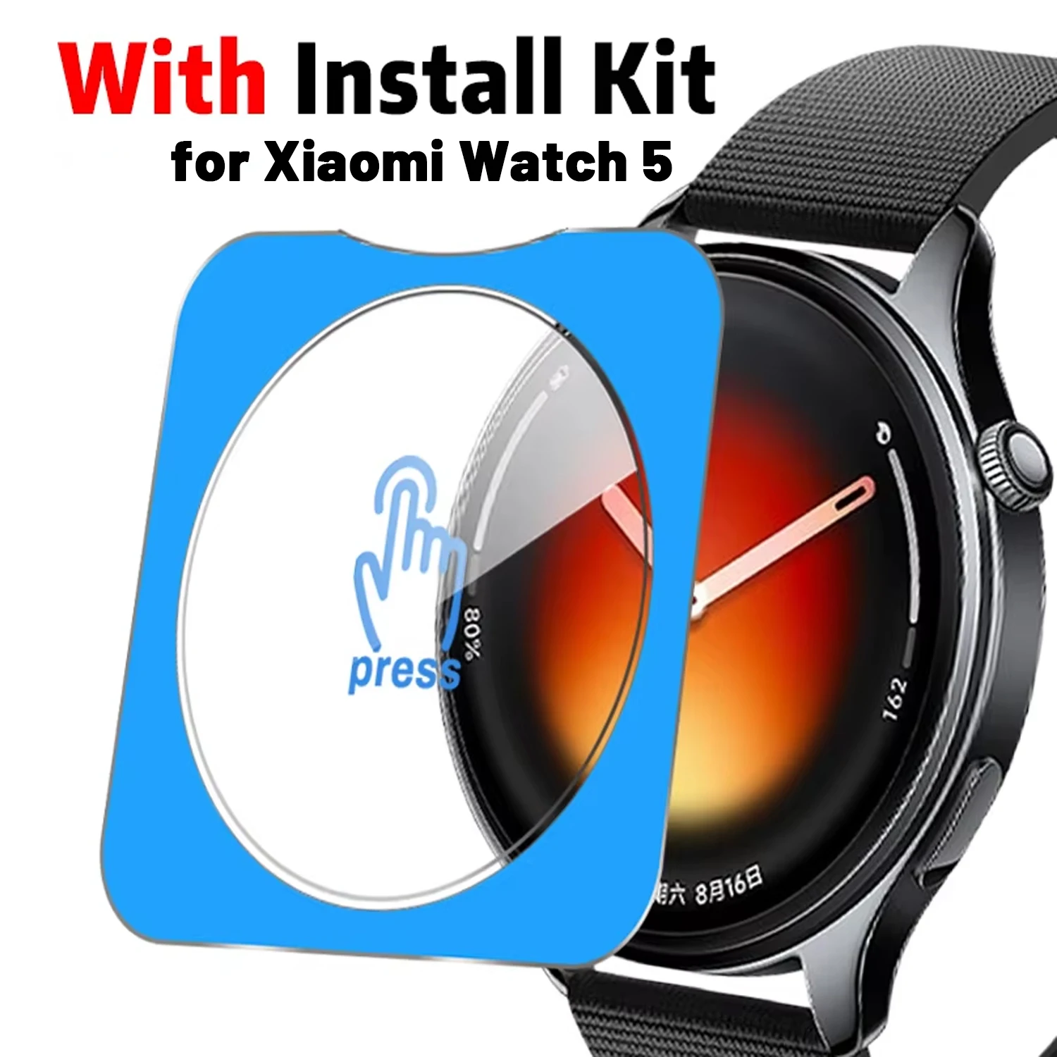 Einfach zu installierende Displayschutzfolien aus gehärtetem Glas für Xiaomi Mi Watch 5, bruchsichere Schutzfolien für Xiaomi Watch 5 Zubehör