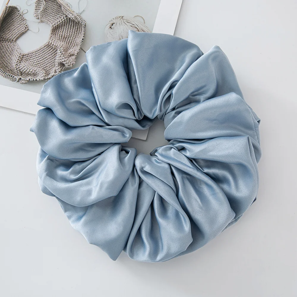 Große Satin-Scrunchies: Übergroße Jumbo-Haargummis für Muslimas, Volumen-Gebende Haarbänder mit Sorgfältiger Verarbeitung – Detail 8