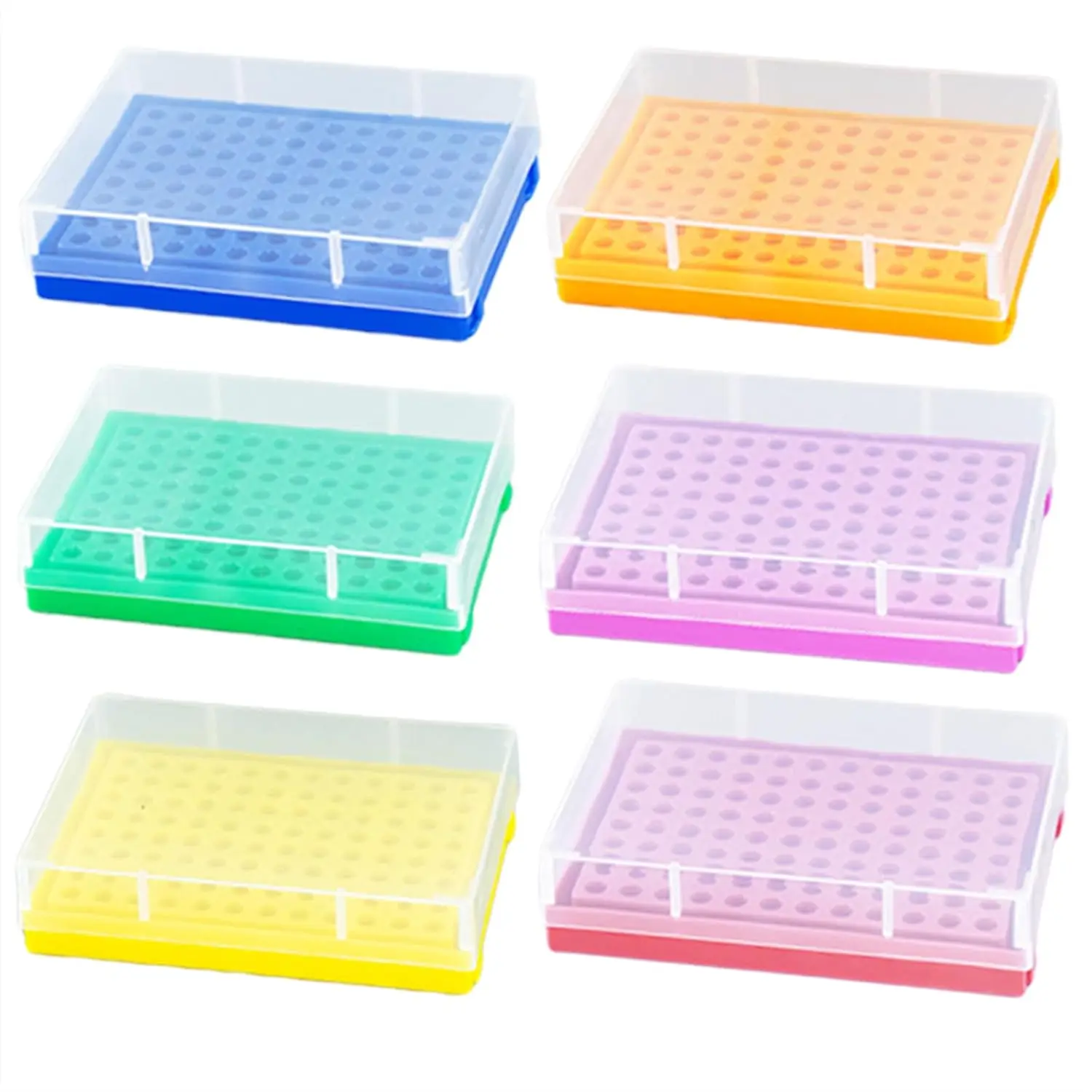 96 Well PCR Tube Rack With Lid ，for PCR Plates And 0.2 Ml PCR Tubes, 8 X 12 Array (96 Holes-10Pcs)