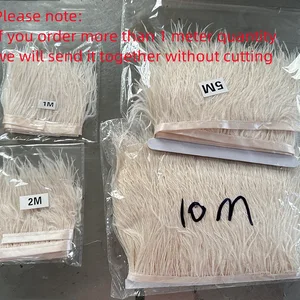 1m 5m 10m 8-10 cm schwarzer weißer Strauß Pena APARA Multicolor Tape-Feder zum Nähen von Strafen Handwerk 6 Hauptverkäufe weiße Wolke - №5