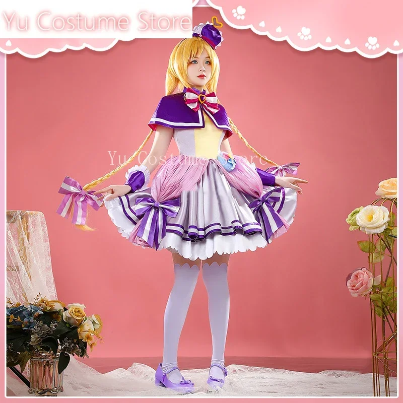 

Yu Costume Anime Wonderful Precure! Cure Friendy Sweet Lovely Dress Uniform Cosplay Costume Halloween Party Role Play Outfit