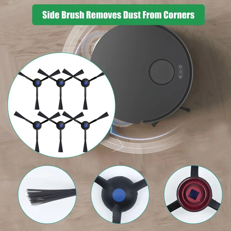 Replacement Part Accessory Set for ECOVACS DEEBOT T30 Pro Omni Robot Vacuum Cleaner:Wipes Dust Bags Side Brushes Filters