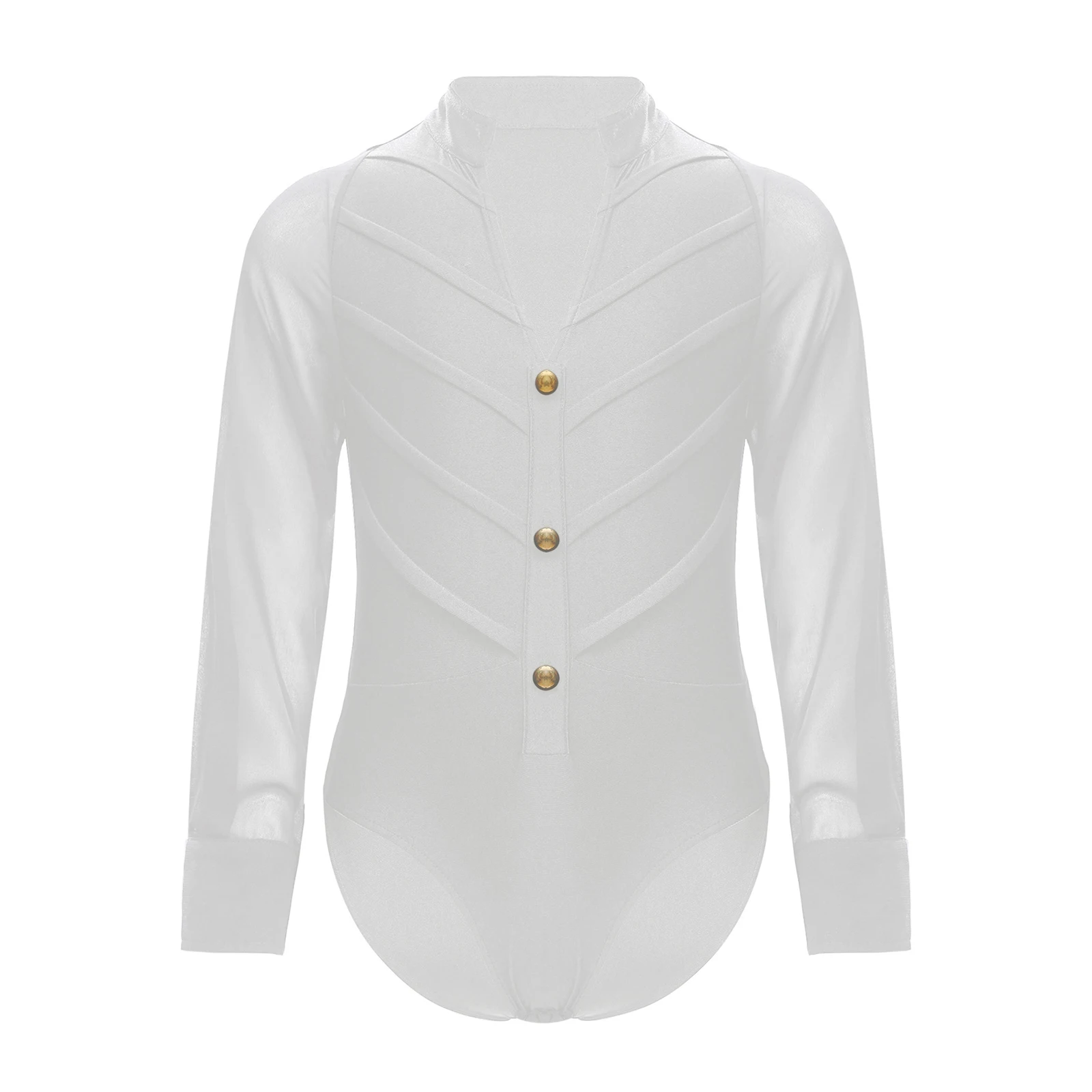 Ragazzi Body da ballo latino Sala da ballo Salsa Tango Rumba Samba Camicia da ballo Top Performance Tuta a maniche lunghe Jazz Samba Dancewear