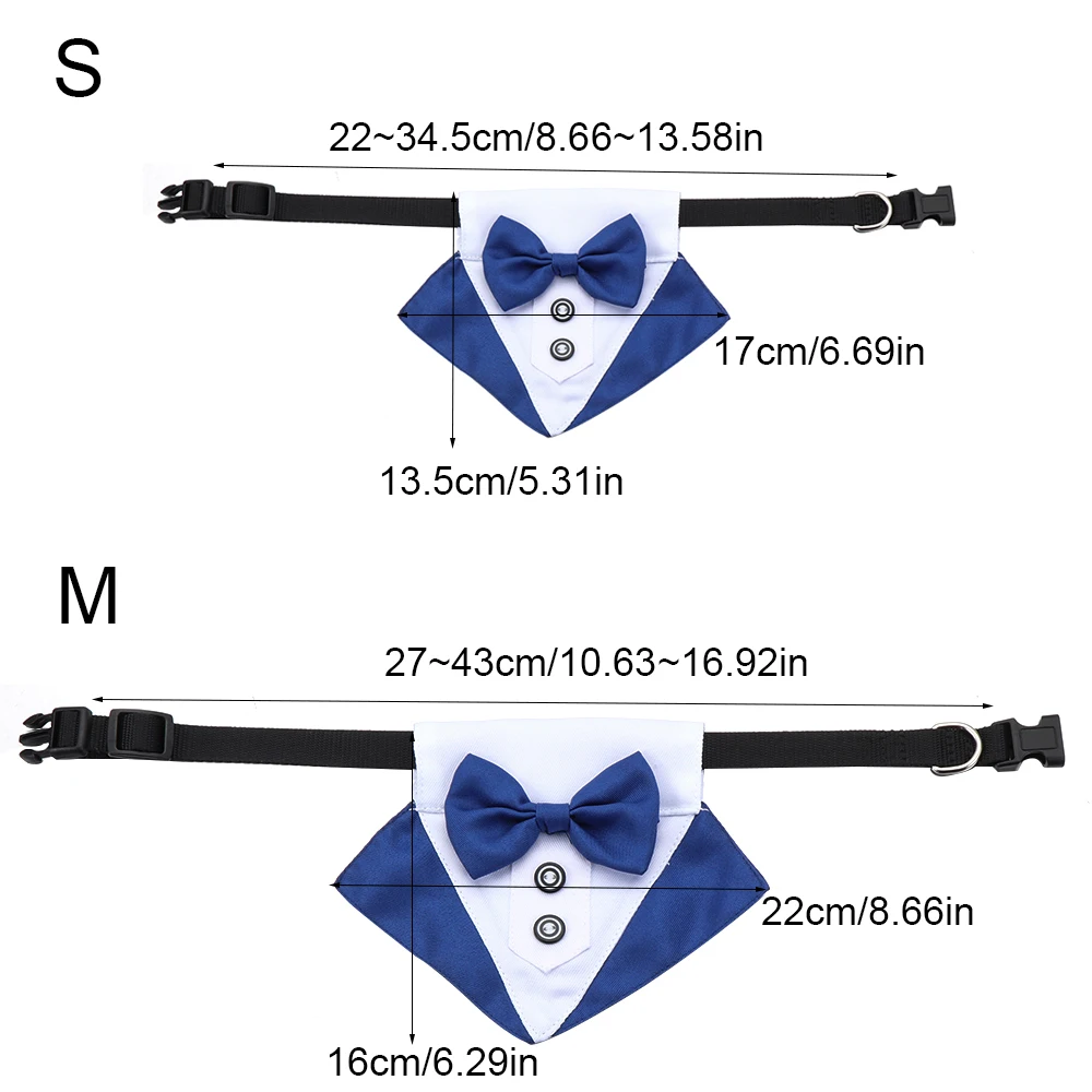 Fashion Comfortable White Collar Pet Accessories Adjustable Dog Cat Grooming Tuxedo Bow Ties Formal Tie Dog Necktie Dog Suit