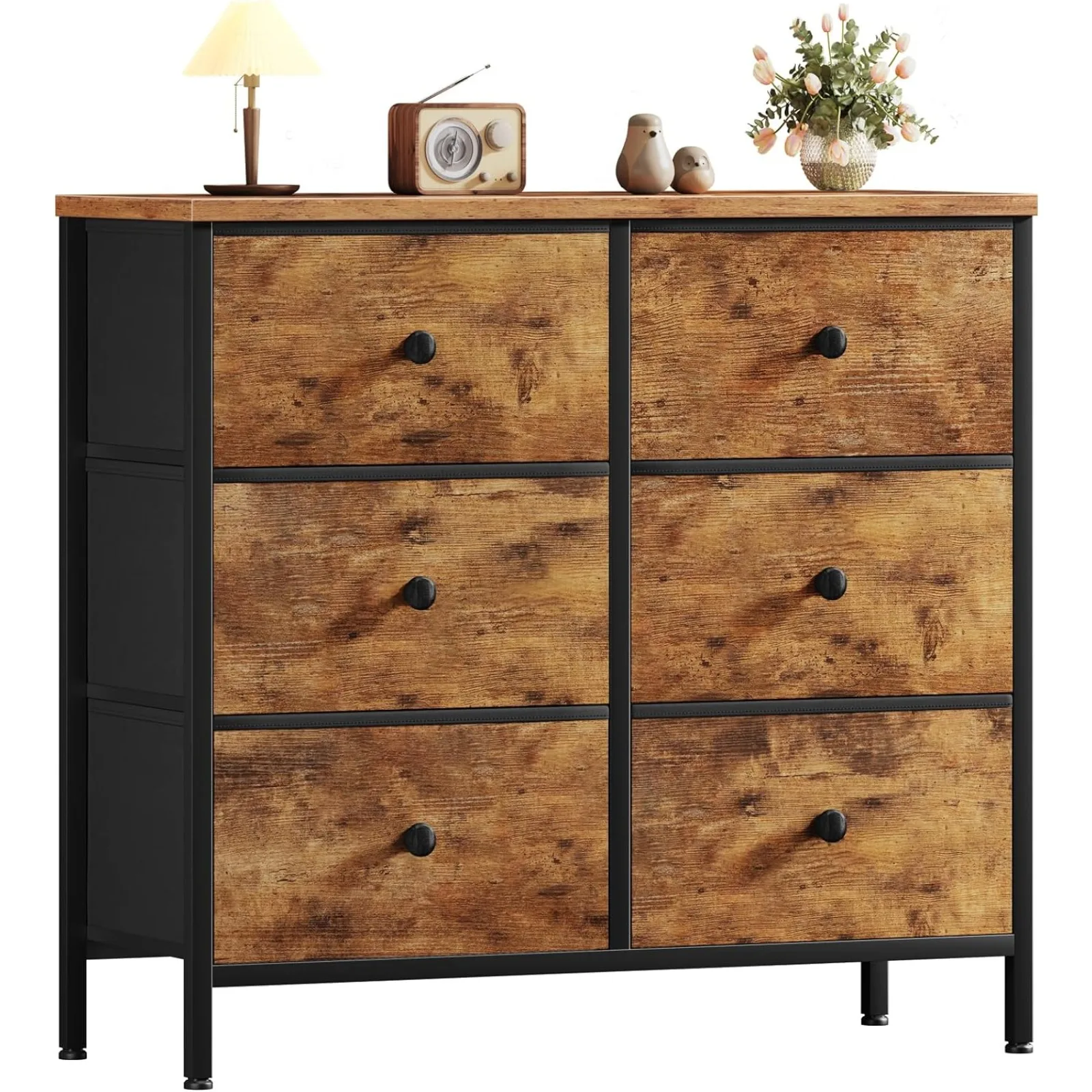 

BOLUO Small Dresser for Bedroom with 6 Drawer, Kids Dressers & Chests of Drawers Fabric Dresser for Closet Modern