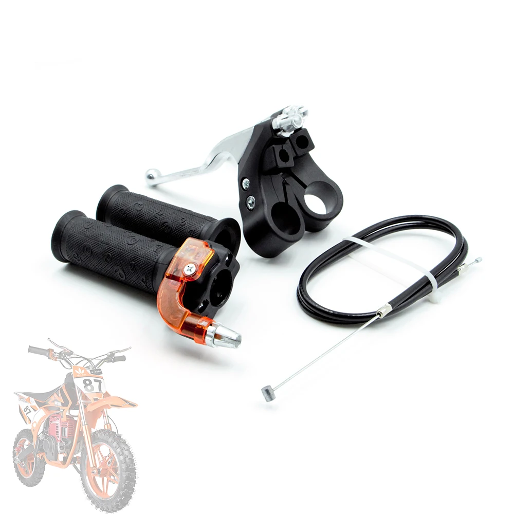 47cc 49cc Pocket Bike 22mm Twist Throttle Accelerator Grip Brake Clutch Lever Cable For 2 Stroke Mini Moto Dirt Bike ATV Quad