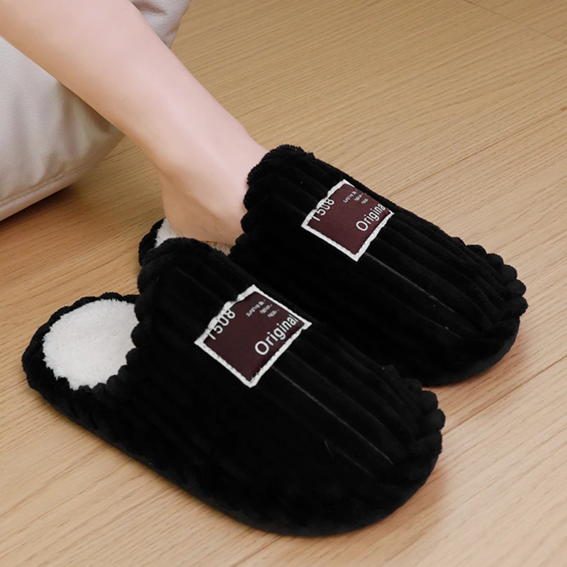 Warme Cord-Winterhausschuhe für Paare, rutschfeste Plüsch-Hausschuhe für Damen, leichte, bequeme Baumwollschuhe für Damen 2026 – Detail 10
