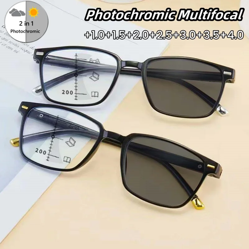 

Ultra Light Unisex Photochromic Presbyopia Glasses Lentes Multifocales Progresivos Inteligente Retro Eyeglasses +1.0 To +4.0