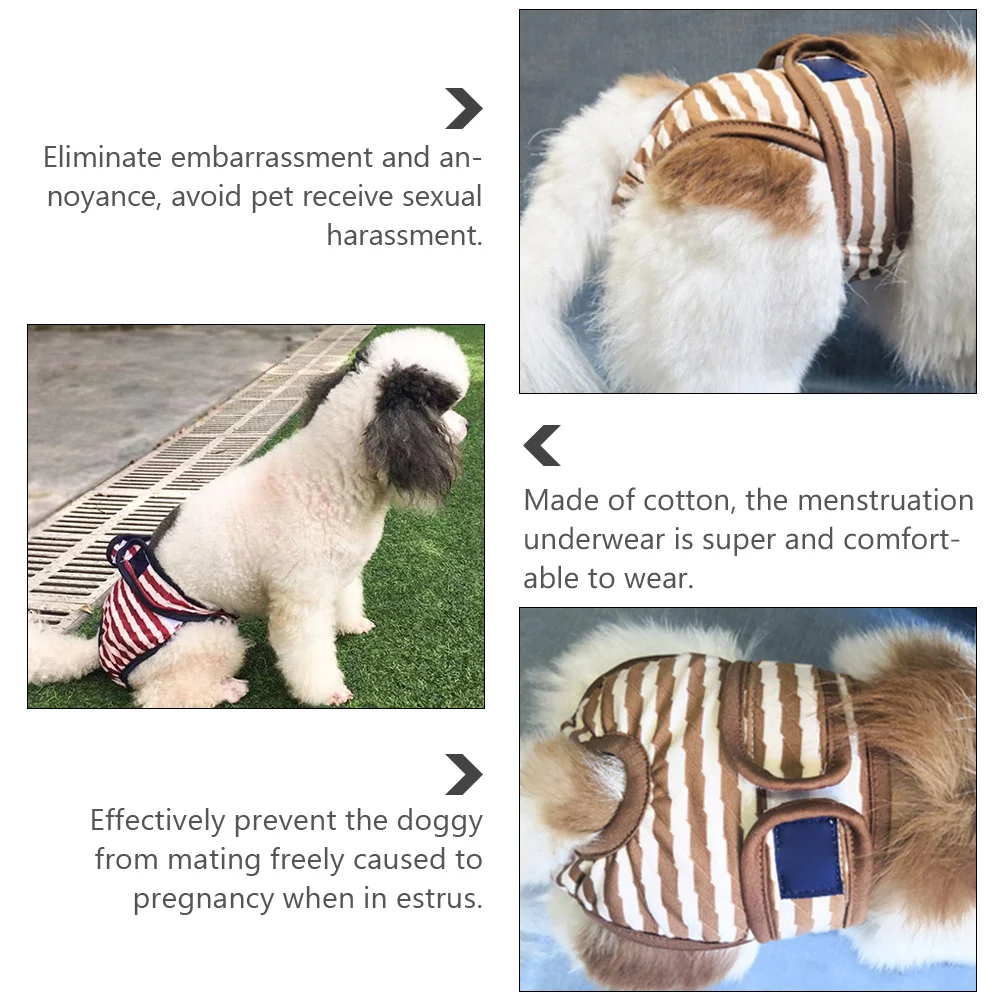 

2Pcs Pet Dog Physiological Nappies Reusable Diapers for Female Dogs in Estrus Period Washable Comfortable Diaper Pantie Home