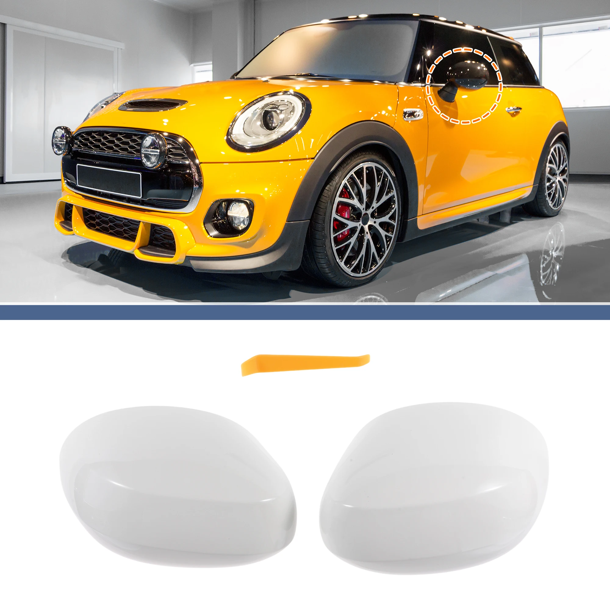 

UXCELL Замена крышки левого и правого зеркала, белая для Mini F54 Clubman 2020-2024