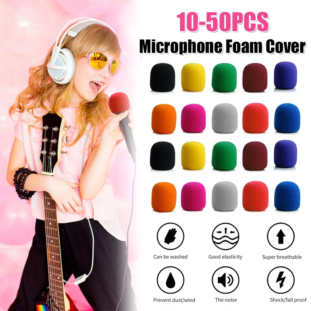 Mic Foam Microphone Sponge Covers Professional Studio Windscreen Shield Handheld Microphone DJ Windproof Mic Sleeve