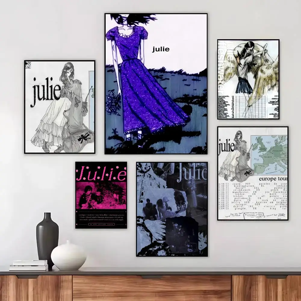 Band J-Julie grunge shoegaze Poster Wall Art Printed Decor Sticker Stylish Home Gift for Living Room Bedroom Corridor Cafe