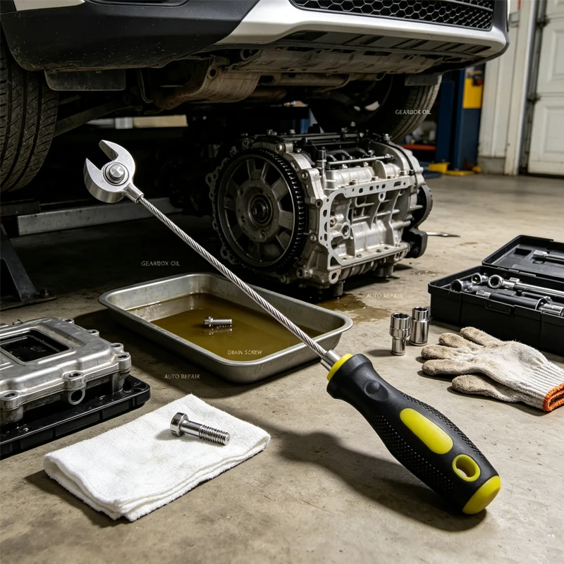 1 Stück Ölwannen-Ablassstopfen-Schlüssel mit Magnetischem Wannenentfernungswerkzeug Auto-Reparaturwerkzeuge Getriebe-Ölablassschraube Demontagewerkzeug