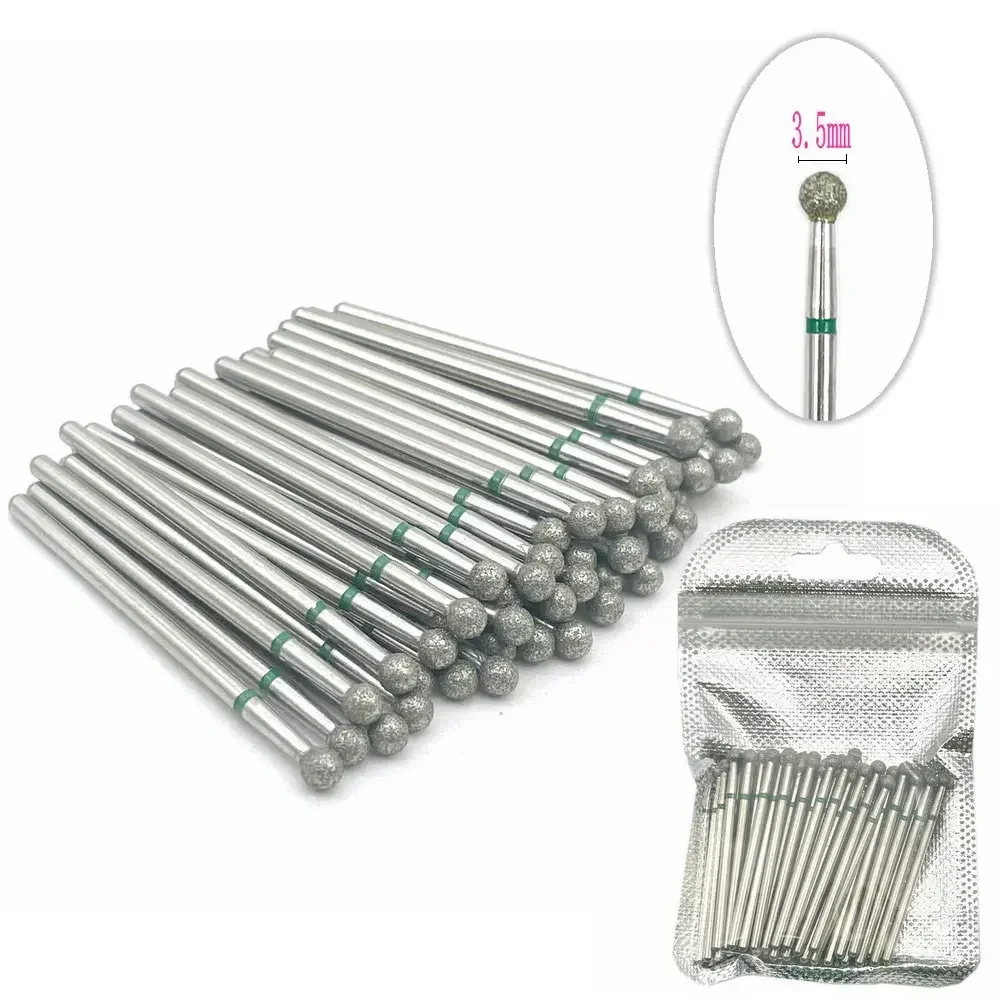 50pcs Ball Shape Nail Diamond Drill Bit for Electric Manicure Machine Nail Accessories Nail Mills Cutter 