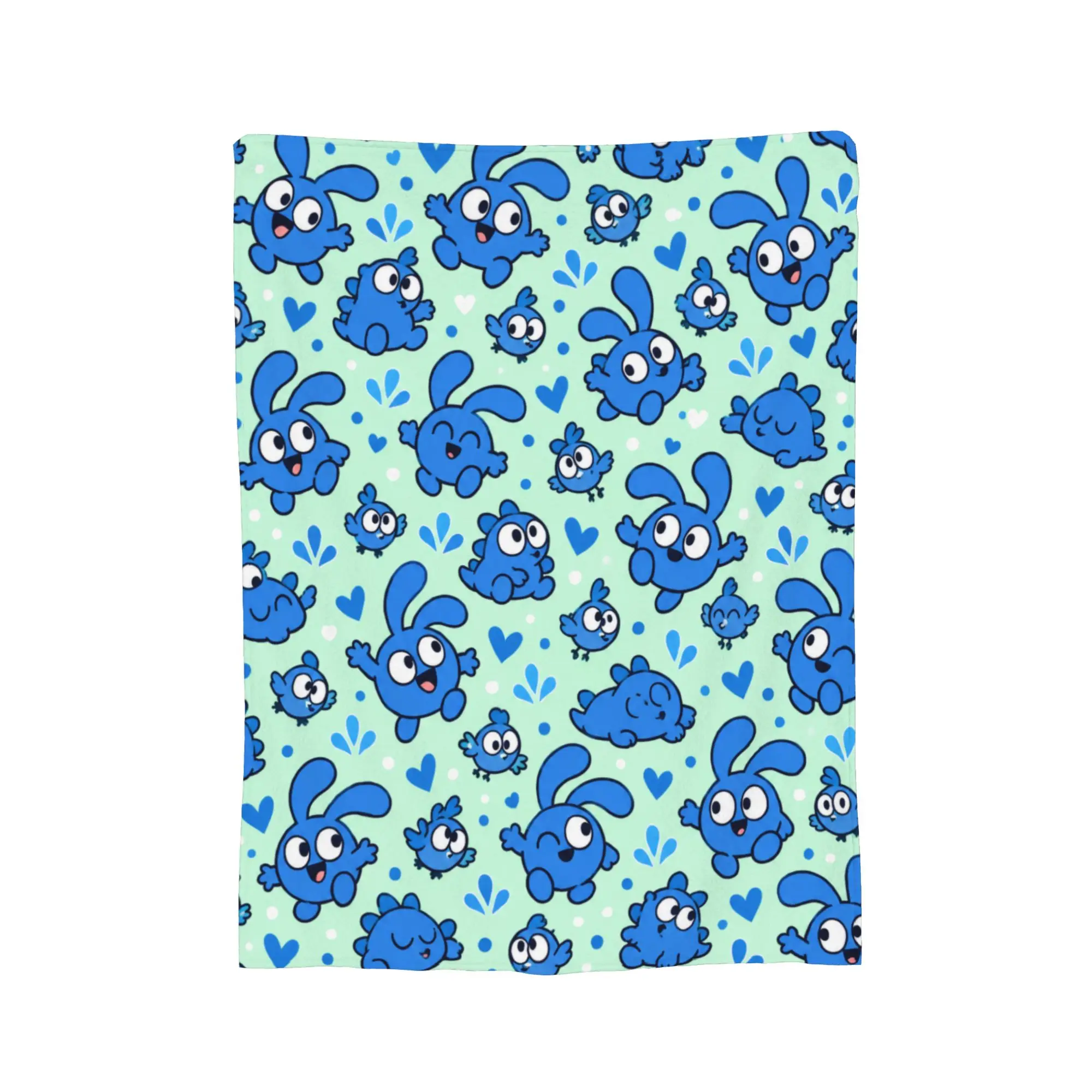 One TPOT pack BFDI Mint Cartoon Print Blanket Quality Warm Soft  Throw Blanket Autumn Children Home Decor Fluffy Bedspread