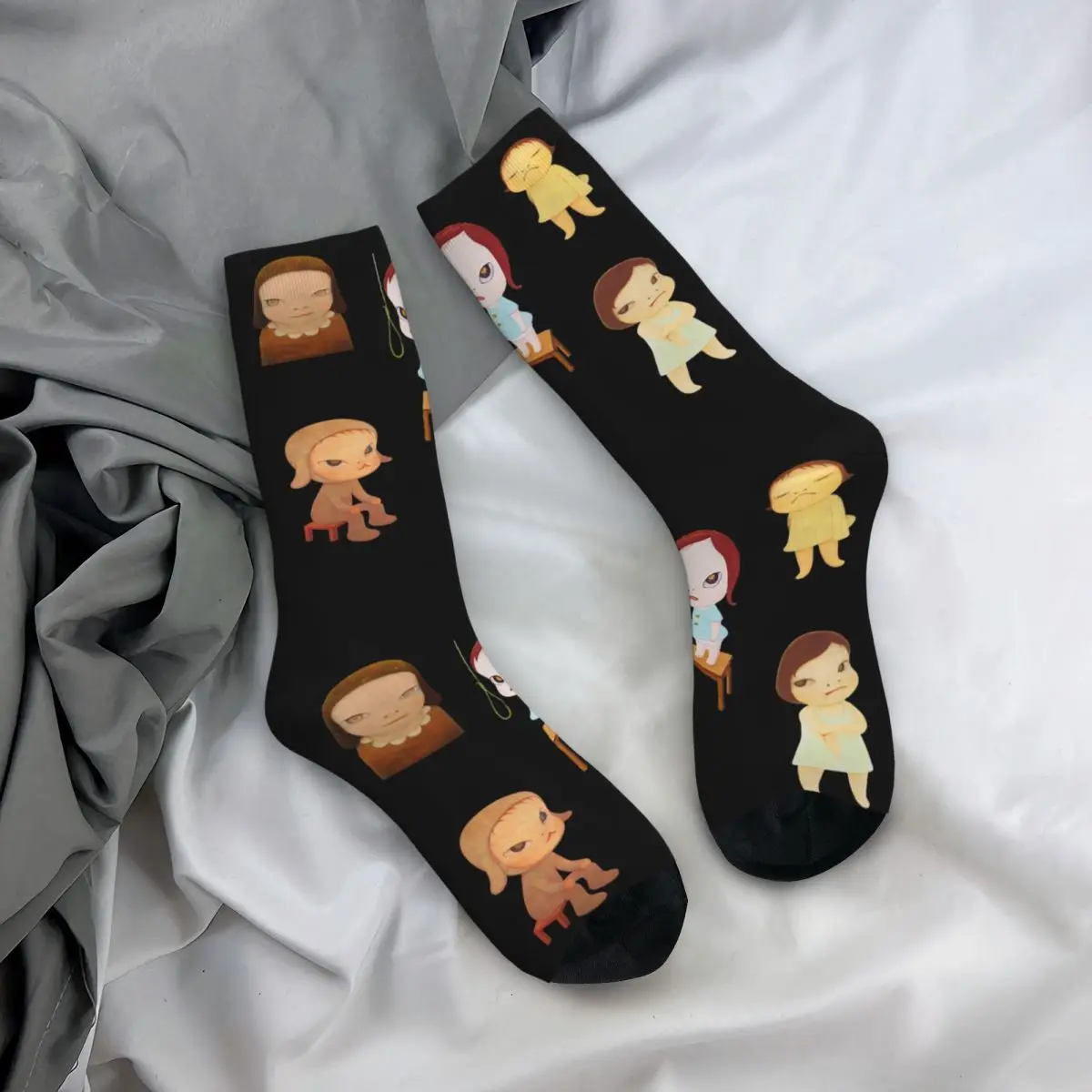 Autumn Winter Harajuku Women Men Gifts For Everyone Yoshitomo Nara Gifts Everyone Socks Sweat Absorbing Middle Tube Socks