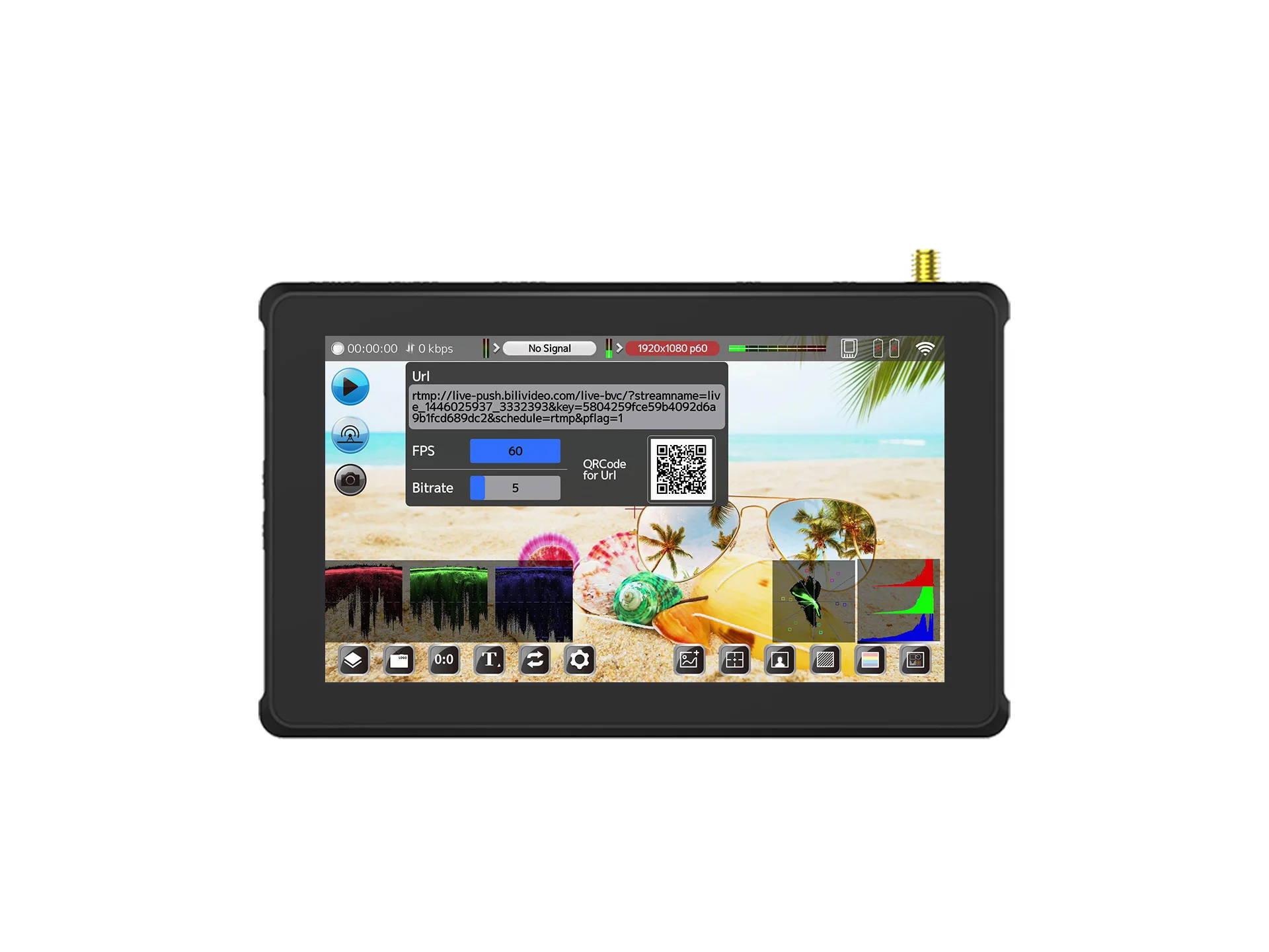 Movmagic Portable Multi-Format Studio Mini Live Streaming Pro HD Video Mixer Switcher 5'' Capacitive Touch Screen 1800 Nits
