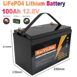 LiFePO4 12.8V 100AH Battery Pack Grade A 5000+ Cycles Lithium Batter 12V 150A Built in BMS for Solar RV Boat Off-grid Batteries