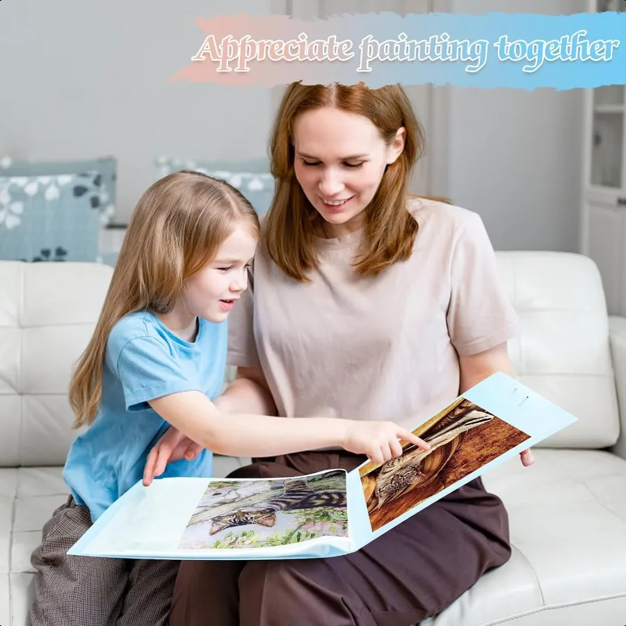 2 Pack A3 Diamond Painting Storage Book Handheld 60 Pages Diamond Art Portfolio Large Diamond Art Storage Folder Suitable for 1