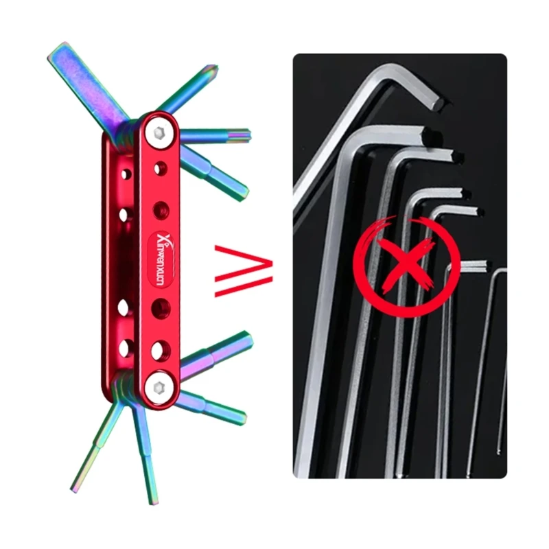 

Multiple Folding Allen Wrench with Crosshead and Flathead Screwdriver