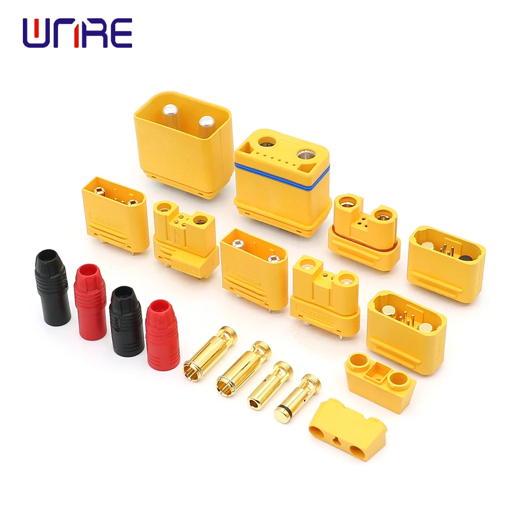 PE Anti-spark Power Connector Bullet Connectors AMASS AS Series For  Aeromodelling Glider Spare Parts Black/Red/Yellow