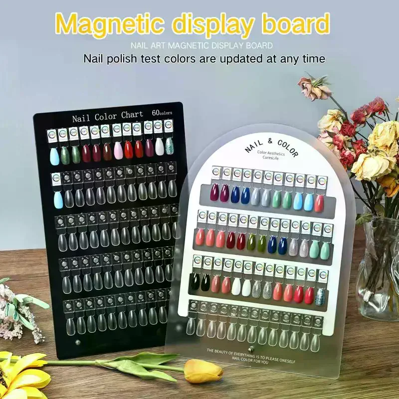 

Premium Acrylic Nail Color Plate Magnet Nail Tips Display Board Comparison Color Card With Number Stickers For Nail Salon