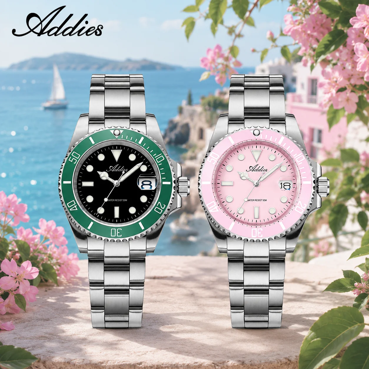 ADDIES Ceramic Bezel Super Luminous Wristwatch Japan GM12 5Bar Waterproof Luxury Watch Hight Quality Women's Quartz Wristwatches