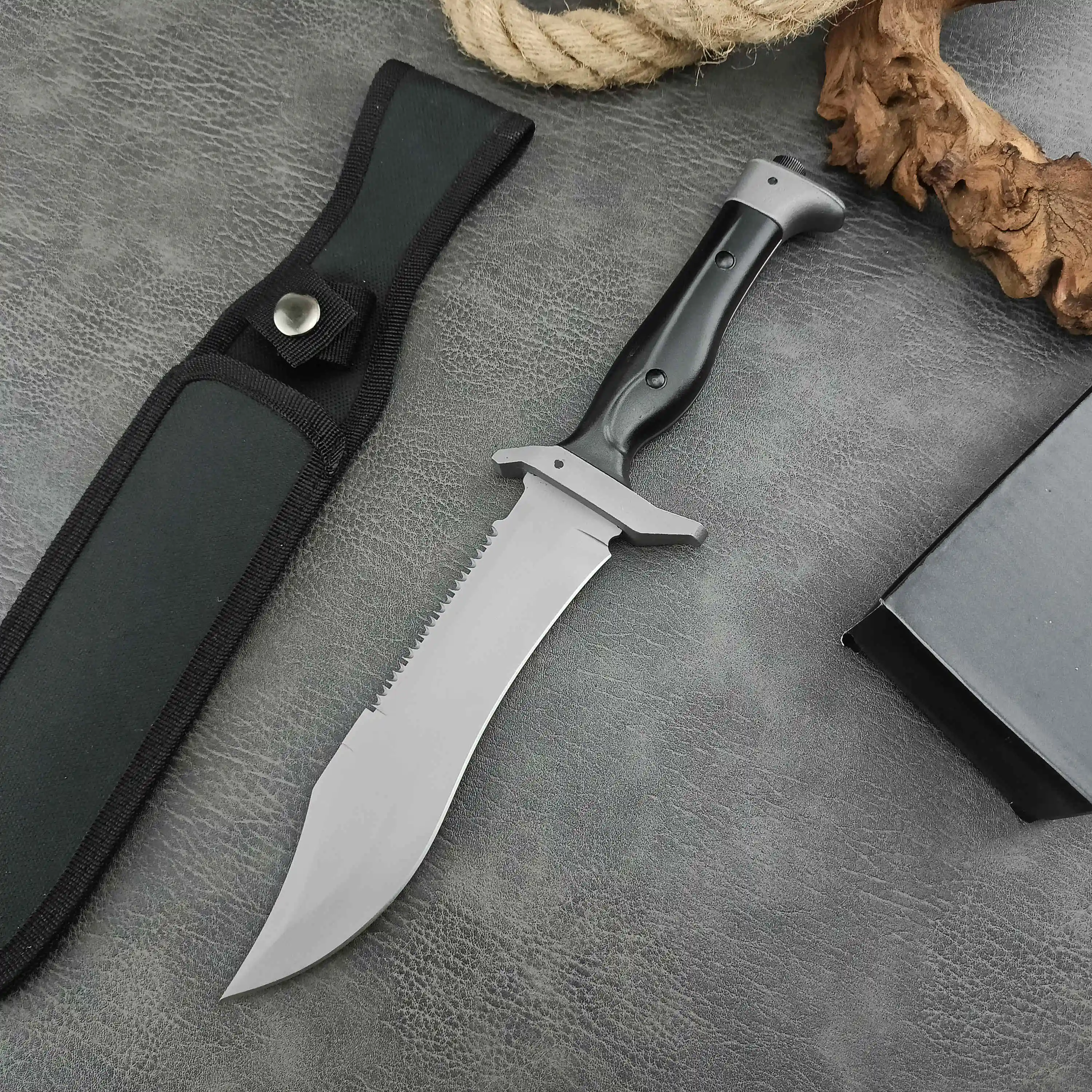 

Timberwolf Fixed Blade Knife 5Cr13Mov Blade ABS handle Outdoor EDC Tactical Hunting self-defense knife with leather sheath