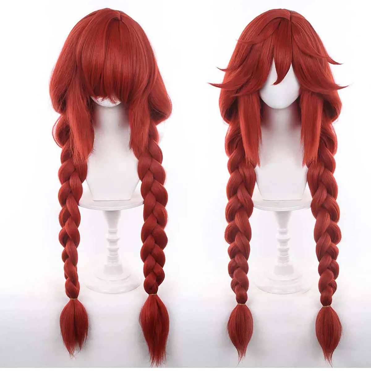 Anime Riyo Reaper Cosplay Long Red Braid Heat-Resistant Hair Wig For Women