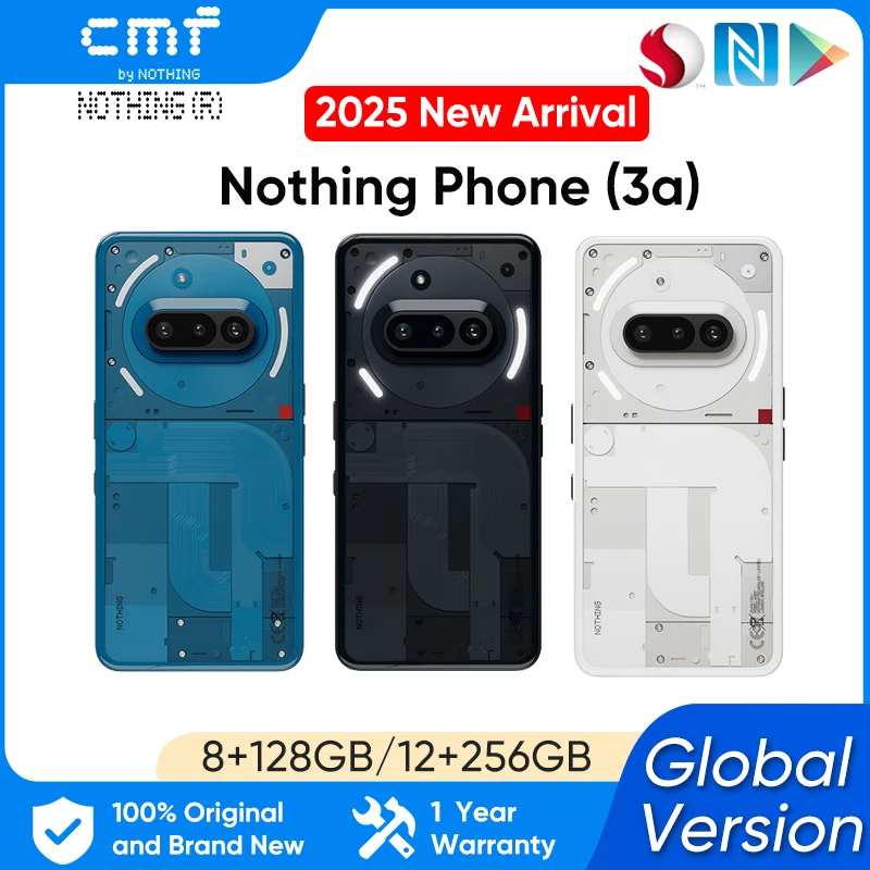Global Version Nothing Phone （3a） 5G Smartphone Snapdragon 7s Gen 3 6.77” flexible AMOLED 5000mAh 50W Charging Android 15