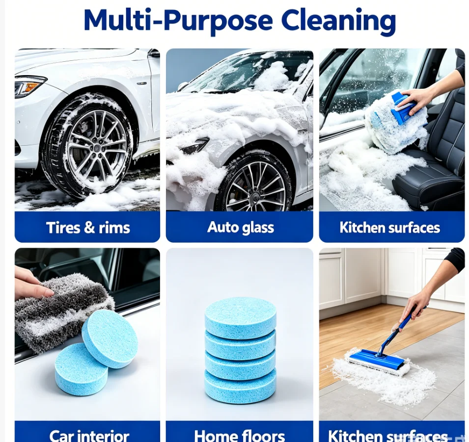 Car Windshield Cleaner Effervescent Tablets Solid Washer Agent Universal Automobile Glass Water Dust Soot Remover