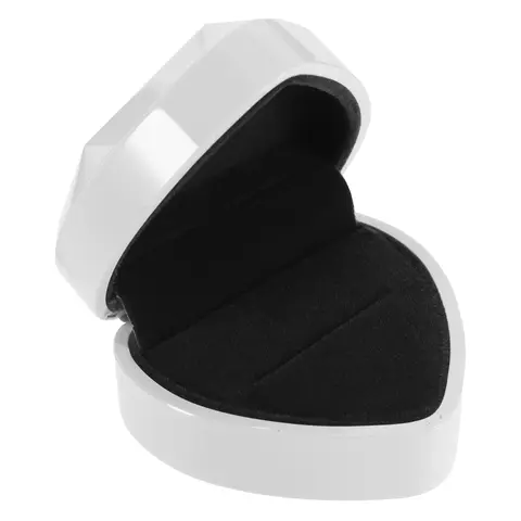 Heart Shaped Led Light Box Jewelry Holder For Proposal Wedding Engagement Luminous Ring Case Creative Ring Container