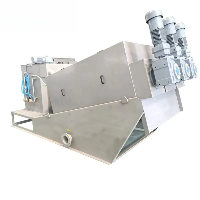 Stainless Steel PLC Motor Engine Gearbox Sludge Screw Filter Press Sewage Treatment Plant Sludge Dewatering Machine 3-5kg/h